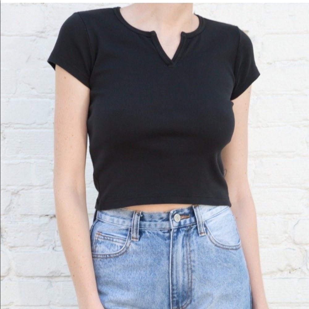 brandy melville never worn black short sleeve top
